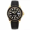 VS Factory Rolex Yacht-Master 42mm Yellow Gold Black Dial Oysterflex Rubber Strap Luxury Men’s Watch Sporty 342