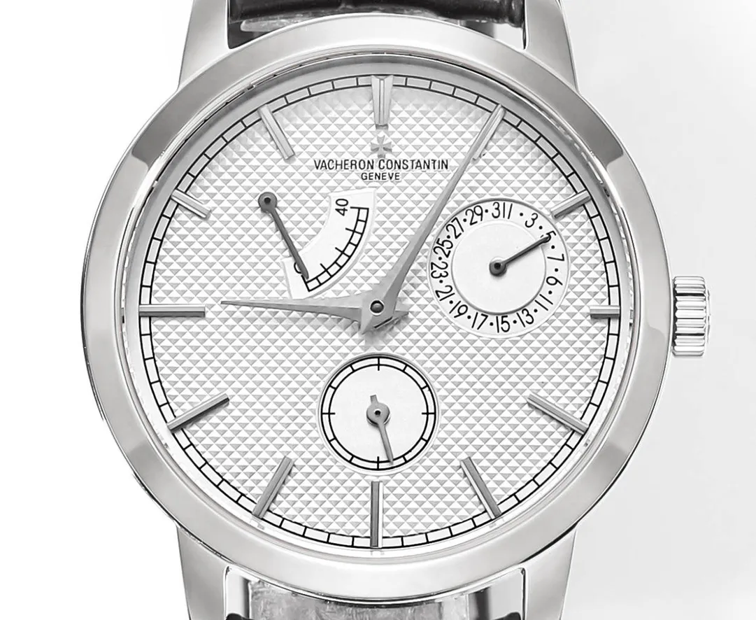MKS Factory Vacheron Constantin Traditionnelle 83520 000R-9909 Mechanical Watch – Silver Dial, Black Leather Strap, Multi-Function Automatic Super Clone Watch, Best Replica Quality ComfortFit 4252