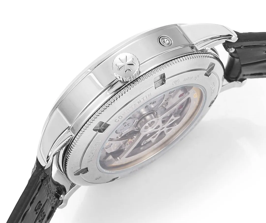 MKS Factory Vacheron Constantin Traditionnelle 83520 000R-9909 Mechanical Watch – Silver Dial, Black Leather Strap, Multi-Function Automatic Super Clone Watch, Best Replica Quality ComfortFit 4252