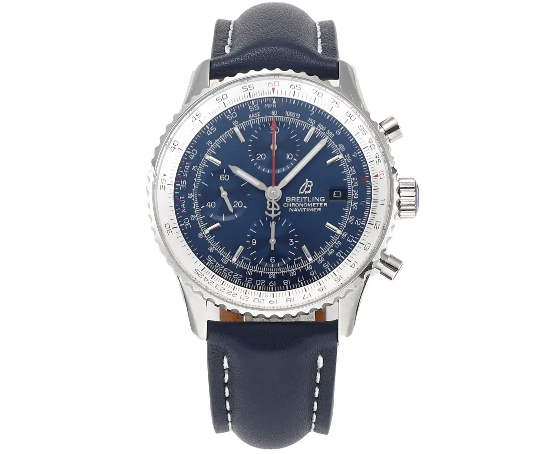 KOR Factory BLS Navitimer Chronograph Blue Leather Super Clone Breitling Replica Watch Affordable 6465
