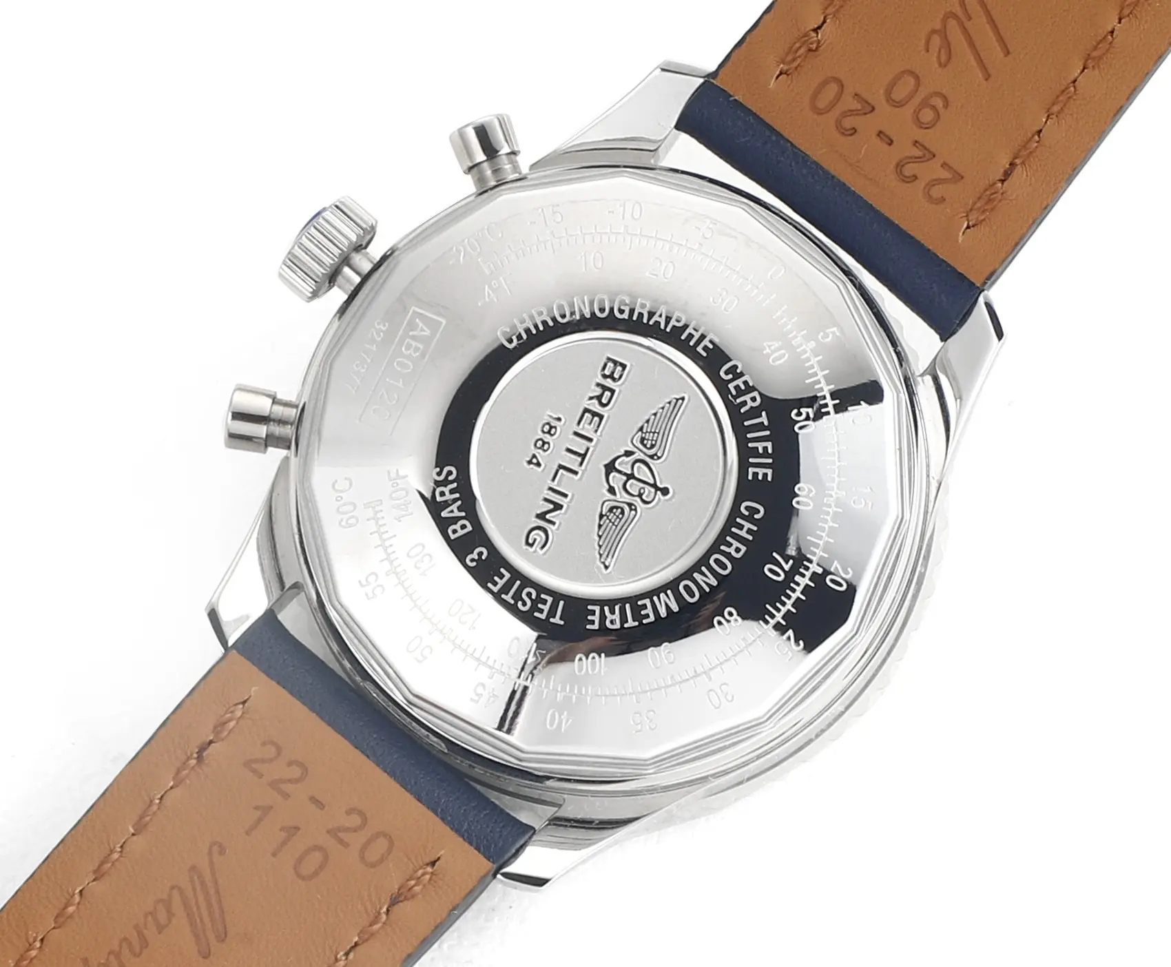 Cozy OM Factory BLS Navitimer Chronograph Blue Leather Super Clone Breitling Replica Watch 2436