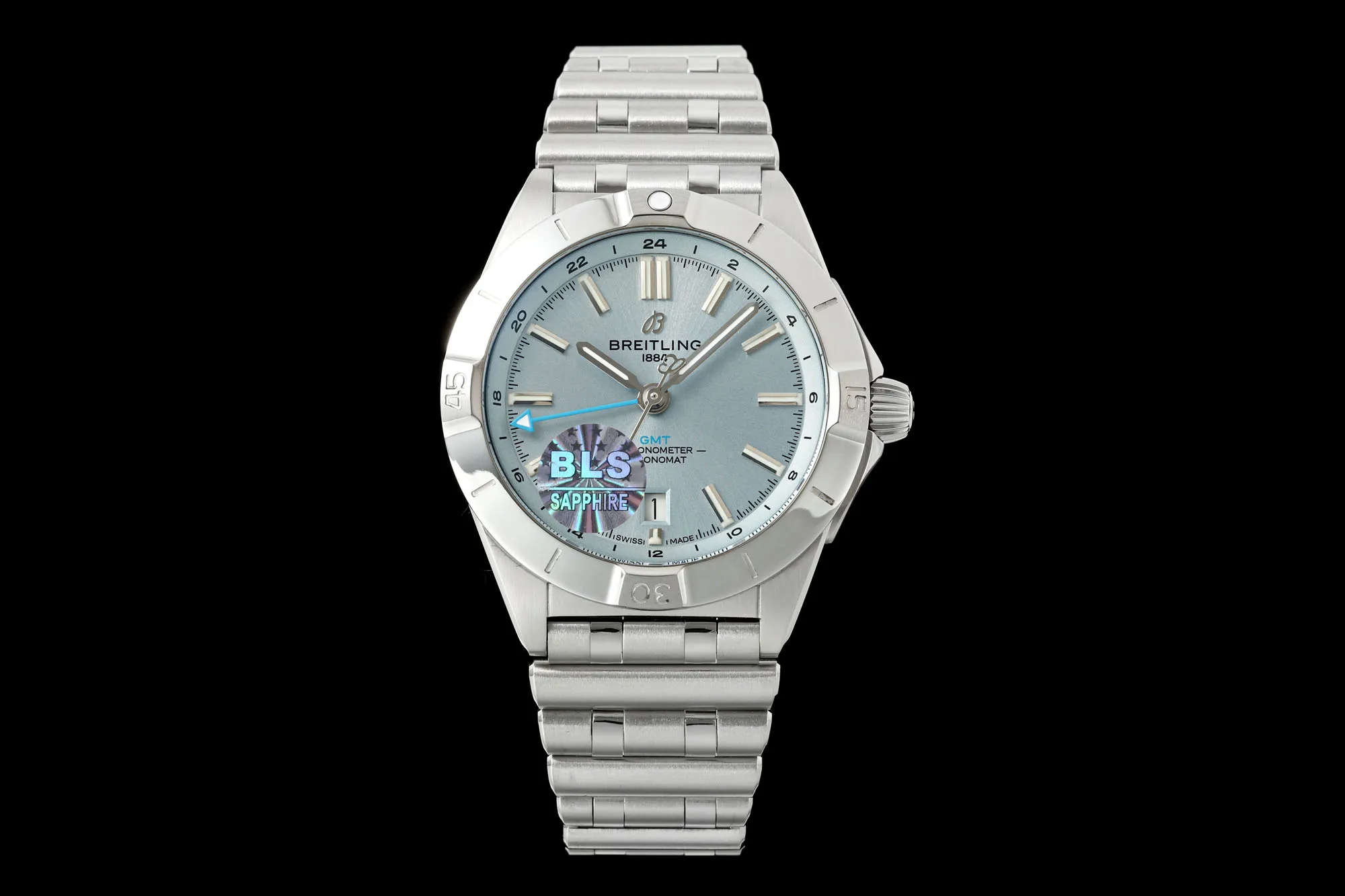 BLS Factory Breitling Chronomat Automatic Ice Blue Dial Stainless Steel Bracelet Watch Stylish 2657