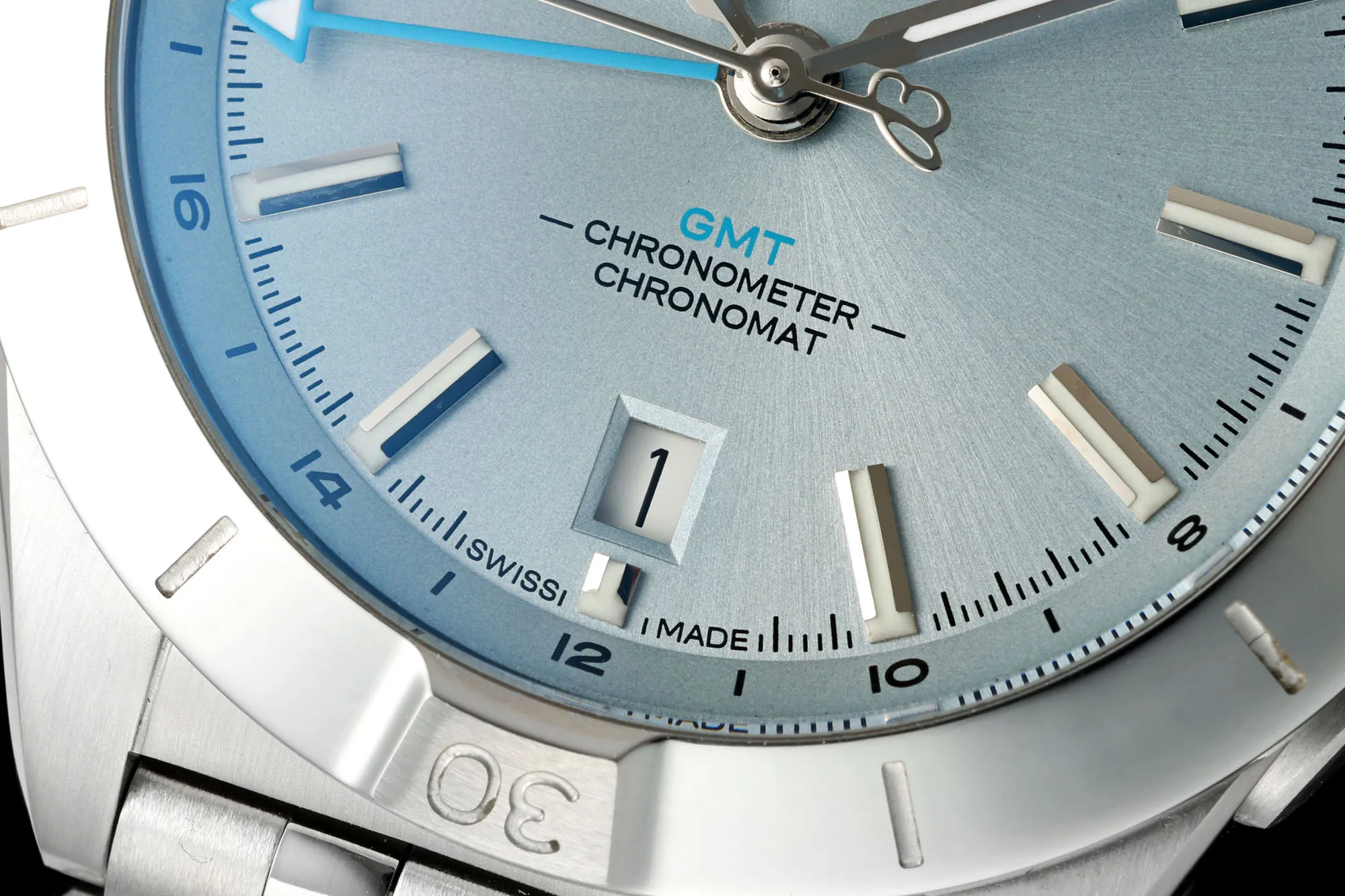 BLS Factory Breitling Chronomat Automatic Ice Blue Dial Stainless Steel Bracelet Watch ZipUp 5510