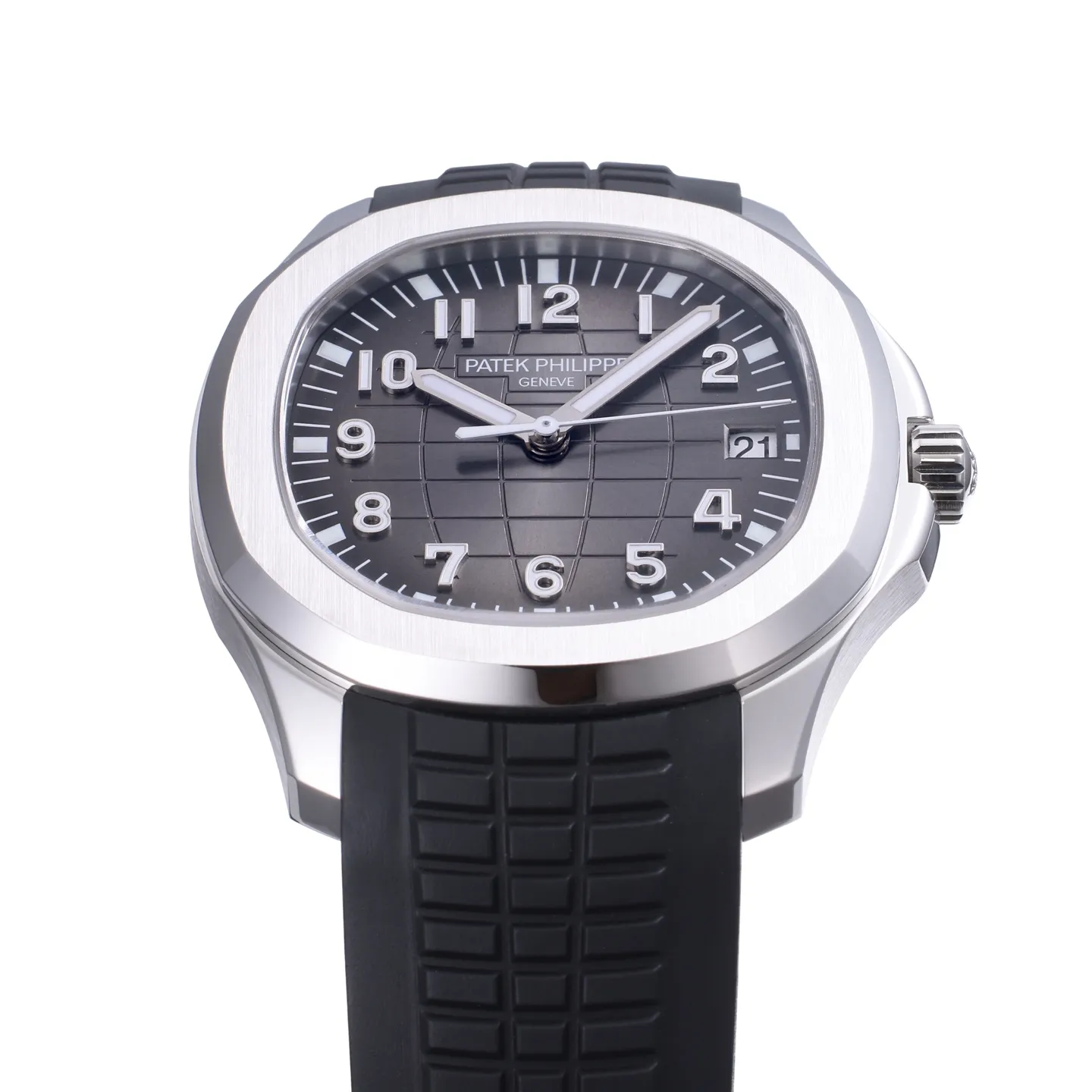3K Factory Patek Philippe Aquanaut Grey Dial Black Rubber Strap Stainless Steel Watch Unique 2855