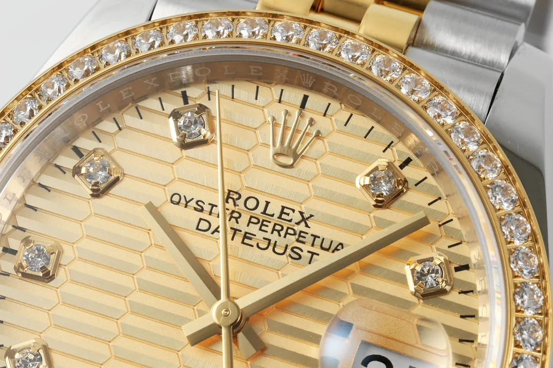 VS Factory Rolex Datejust 36mm Two-Tone Yellow Gold and Stainless Steel Diamond Watch TimelessDesign 4428