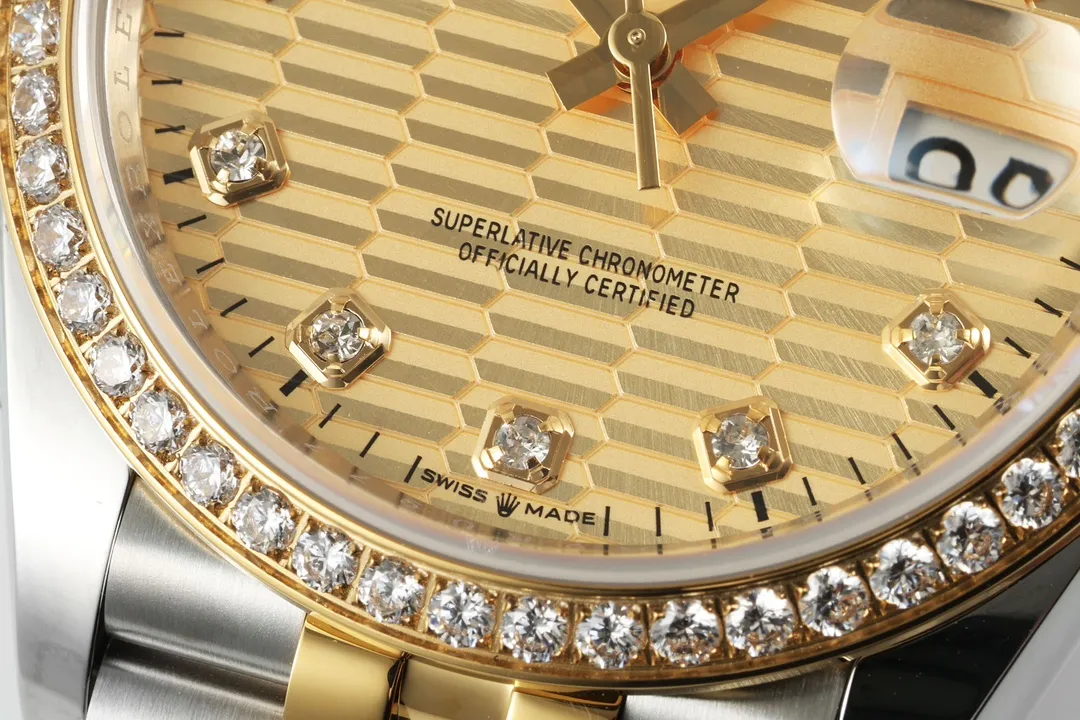 VS Factory Rolex Datejust 36mm Two-Tone Yellow Gold and Stainless Steel Diamond Watch TimelessDesign 4428