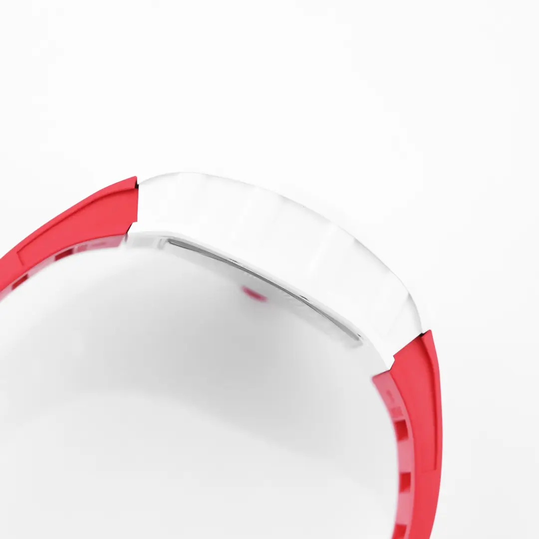 Elegant RM Factory Richard Mille White Ceramic Red Strap Super Clone Watch –  Replica Richard Mille 7384