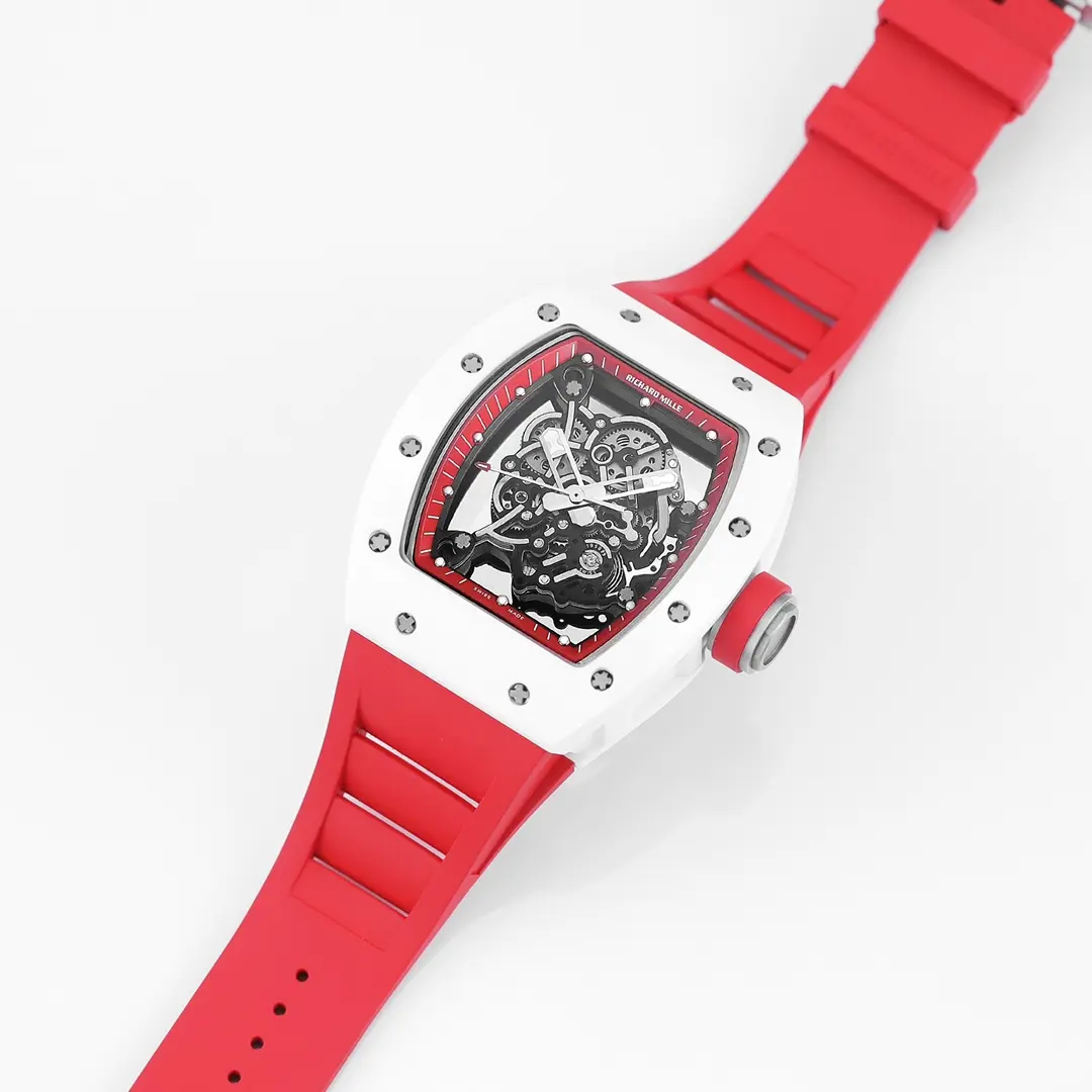 Elegant RM Factory Richard Mille White Ceramic Red Strap Super Clone Watch –  Replica Richard Mille 7384