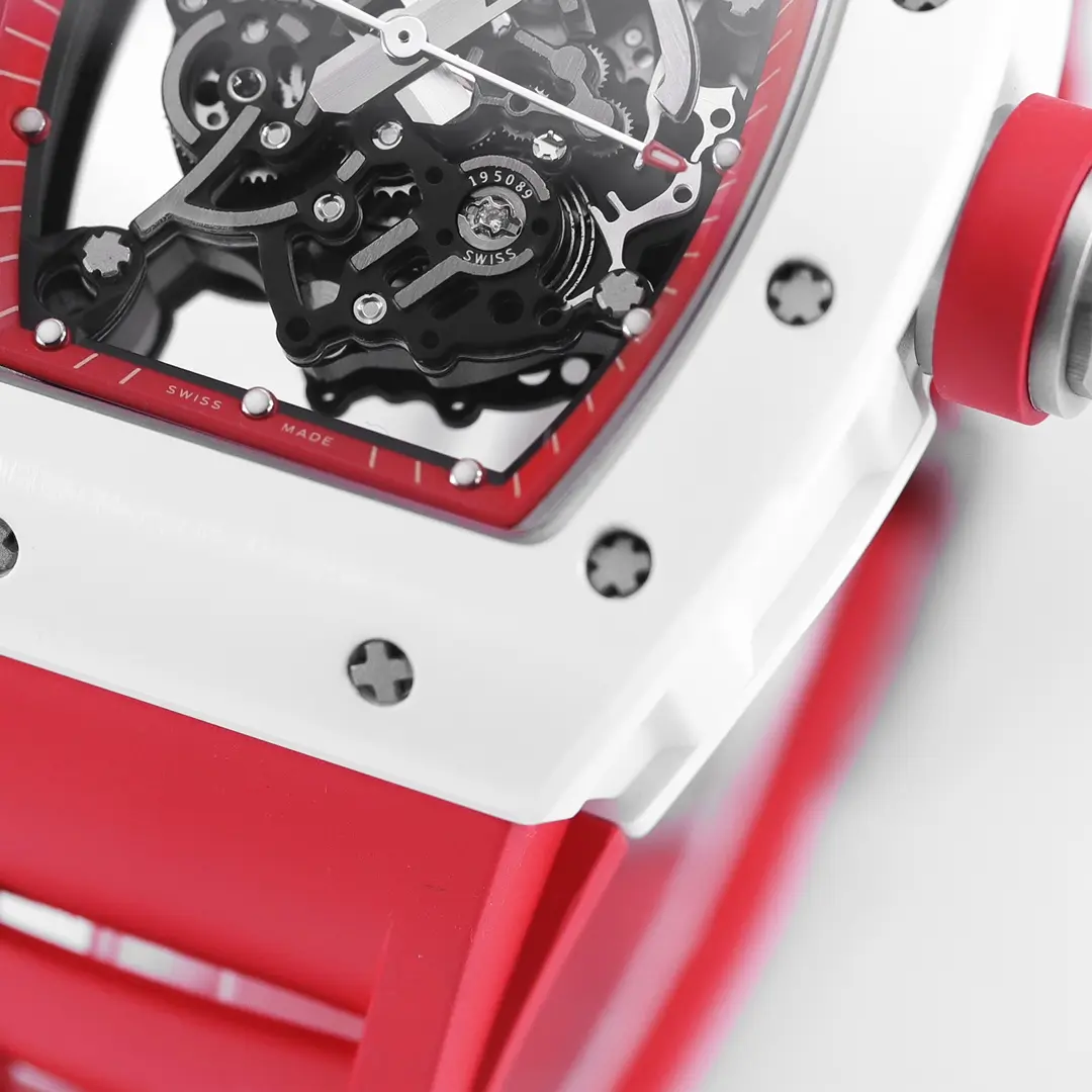 Elegant RM Factory Richard Mille White Ceramic Red Strap Super Clone Watch –  Replica Richard Mille 7384