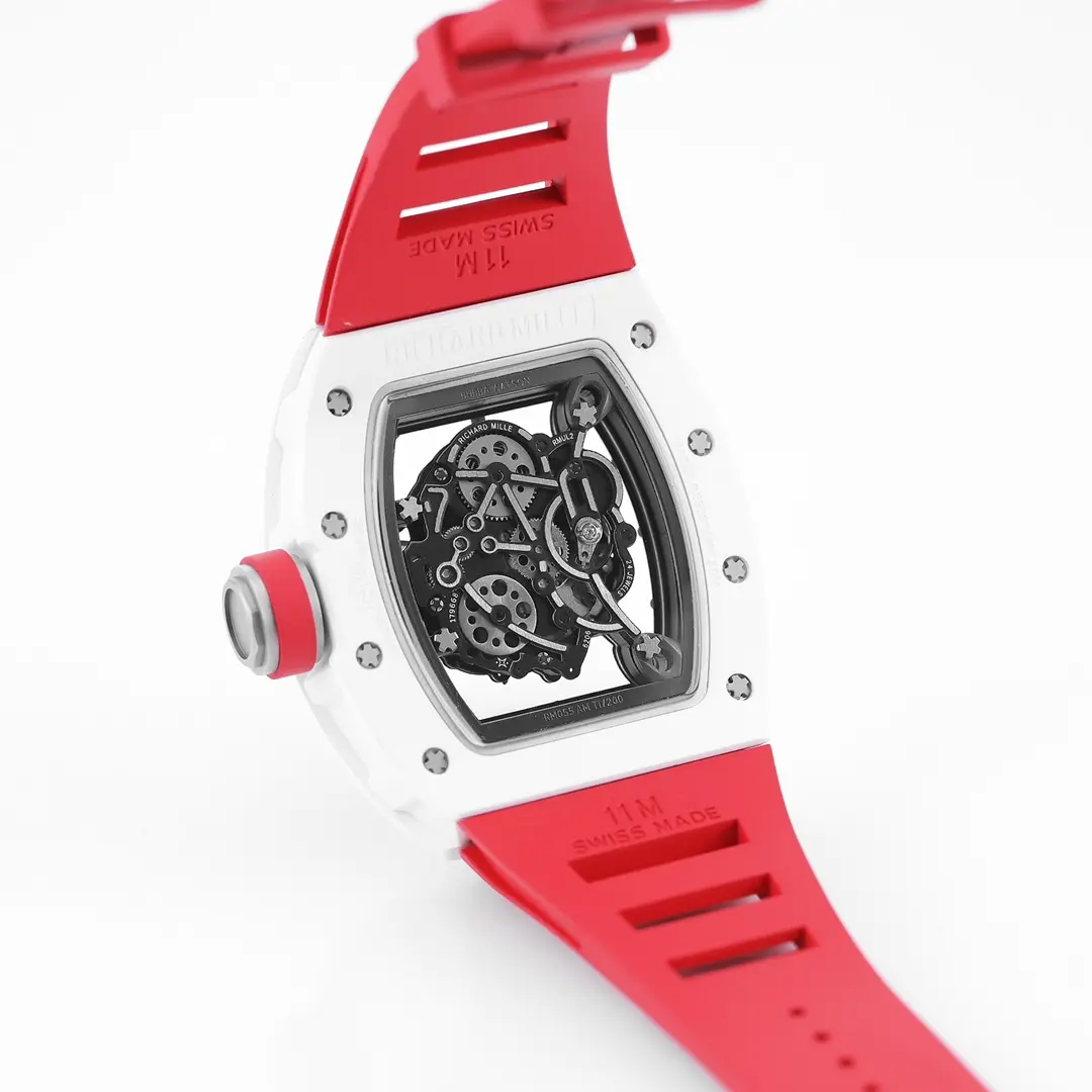 Elegant RM Factory Richard Mille White Ceramic Red Strap Super Clone Watch –  Replica Richard Mille 7384