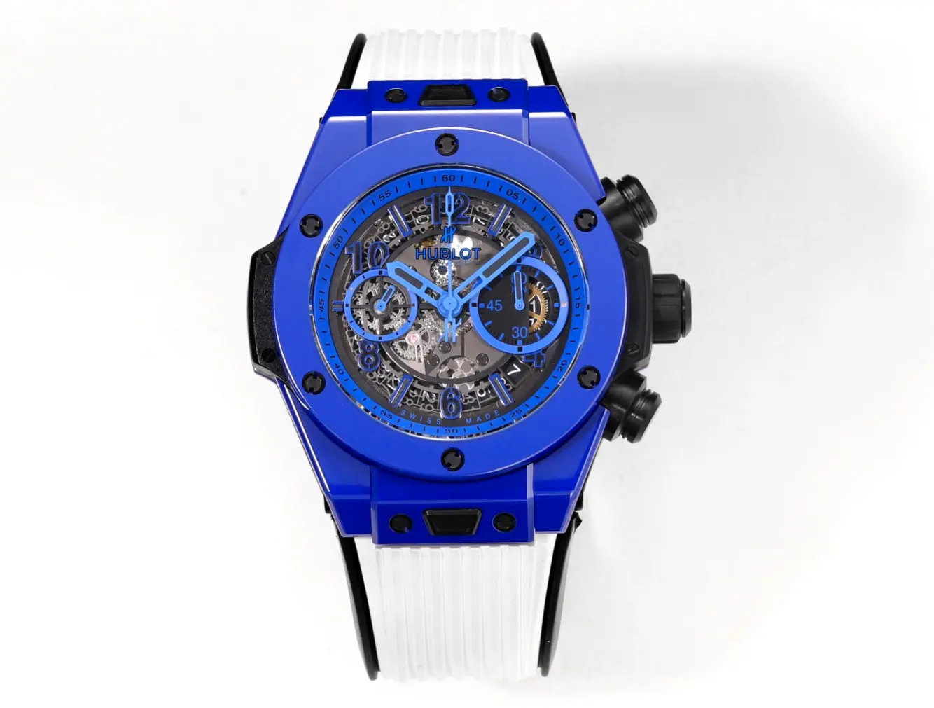 GoAnywhere TW Factory Hublot Big Bang Unico Blue Ceramic Watch – Automatic Chronograph with Rubber Strap | Super Clone Excellence 7633