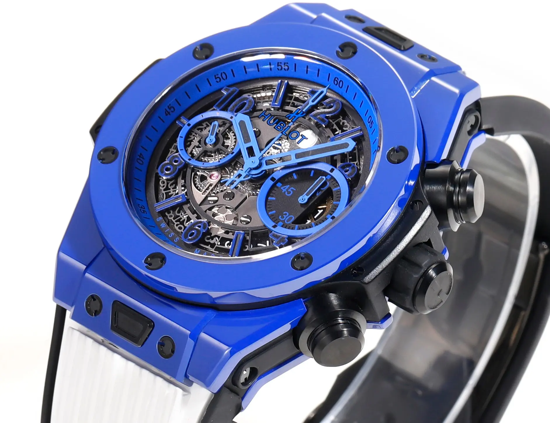 APS Factory Hublot Big Bang Unico Blue Ceramic Watch – Automatic Chronograph with Rubber Strap | Super Clone Excellence SportInspired 4681
