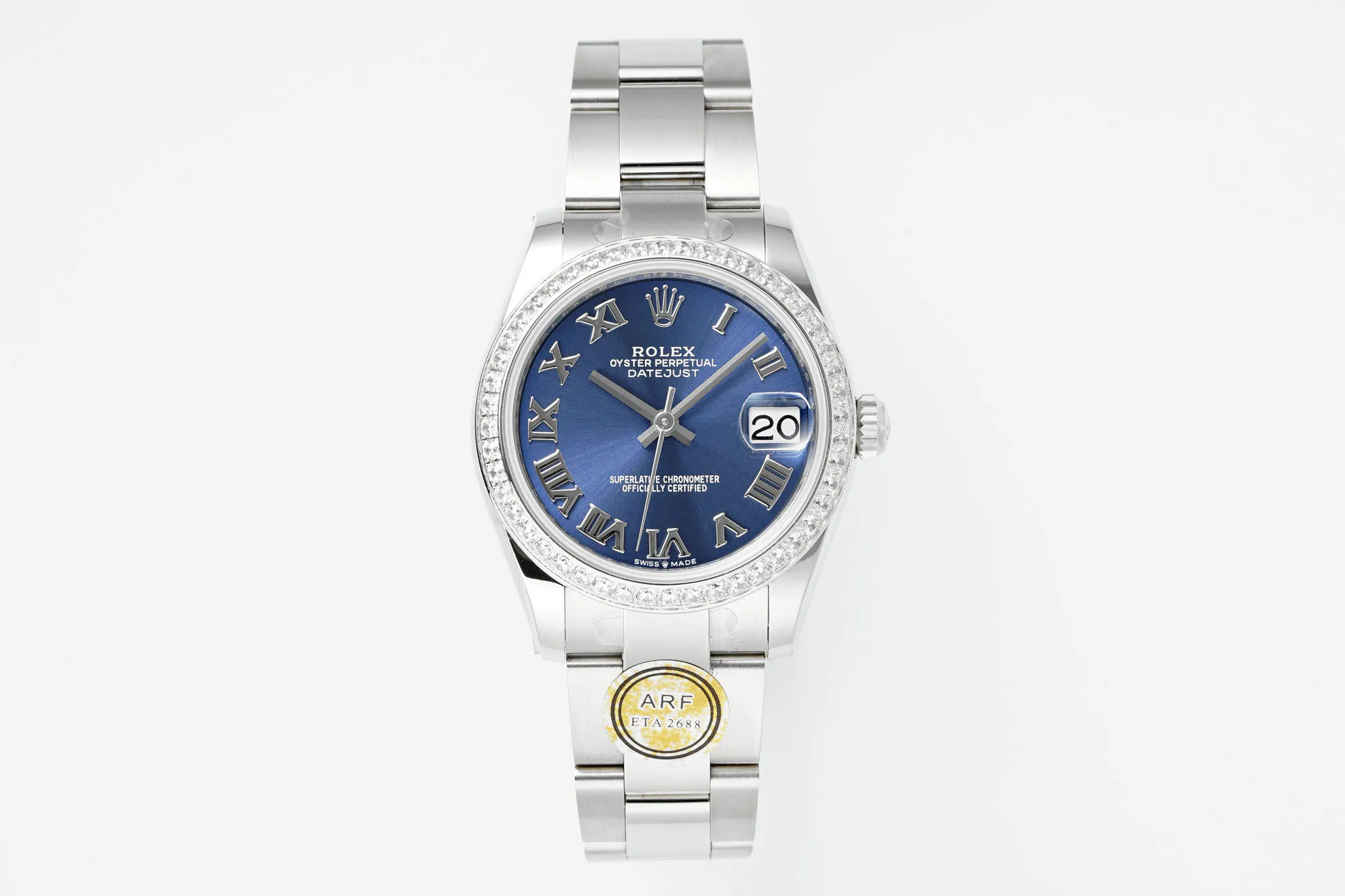 AR Factory Rolex Datejust 36mm Blue Dial Roman Numerals Diamond Bezel Stainless Steel Oyster Bracelet Luxury Watch UrbanStyle 4973