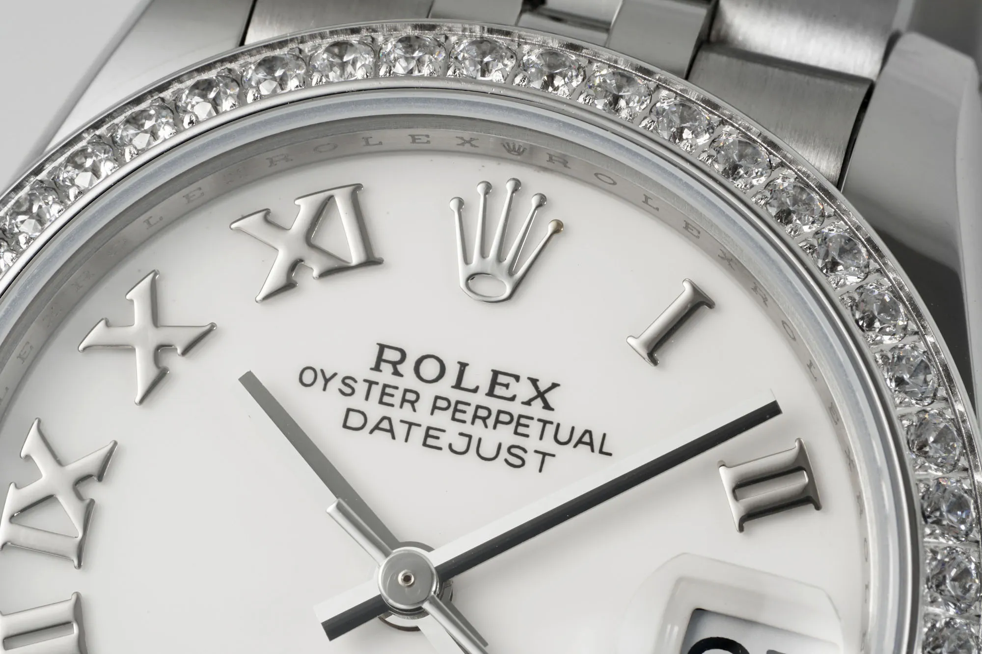 Breathable AR Factory Rolex Datejust 31mm White Roman Numeral Dial Diamond Bezel Stainless Steel Jubilee Bracelet Ladies Watch 4963