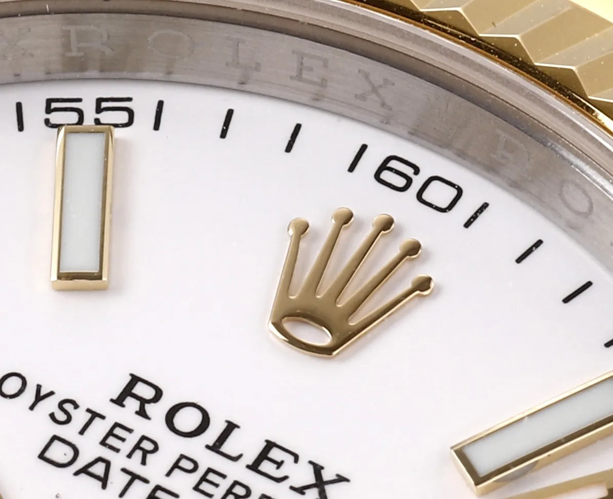 AR Factory Rolex Datejust 41mm Two-Tone Stainless Steel and Yellow Gold Fluted Bezel White Dial Oyster Bracelet Automatic Men’s Watch Trendsetting 226