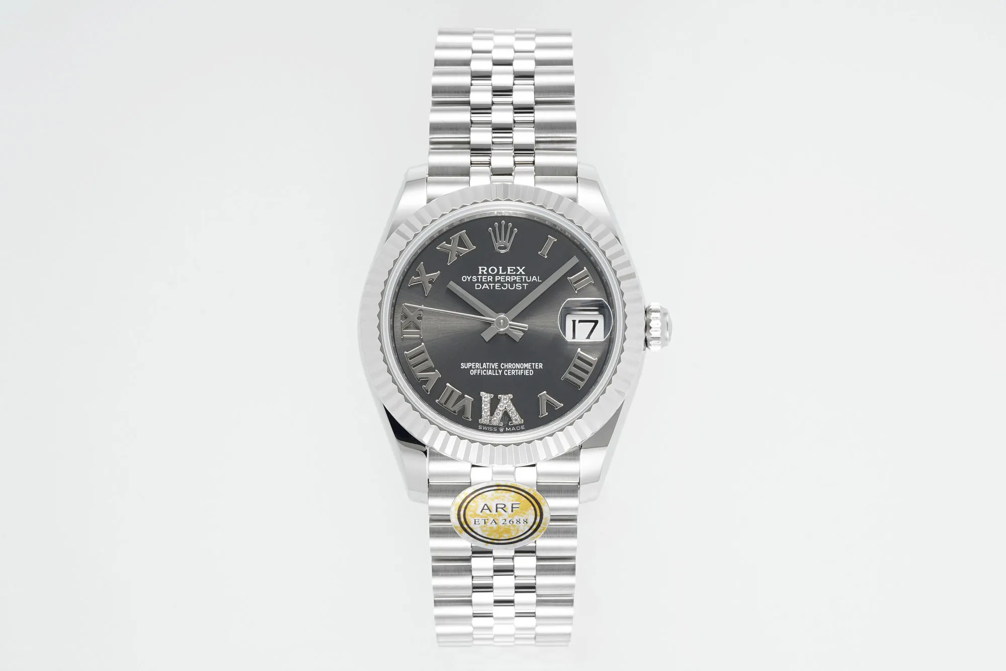 AR Factory Rolex Datejust 31mm Stainless Steel Grey Roman Numeral Dial Jubilee Bracelet Luxury Watch RelaxedFit 4954