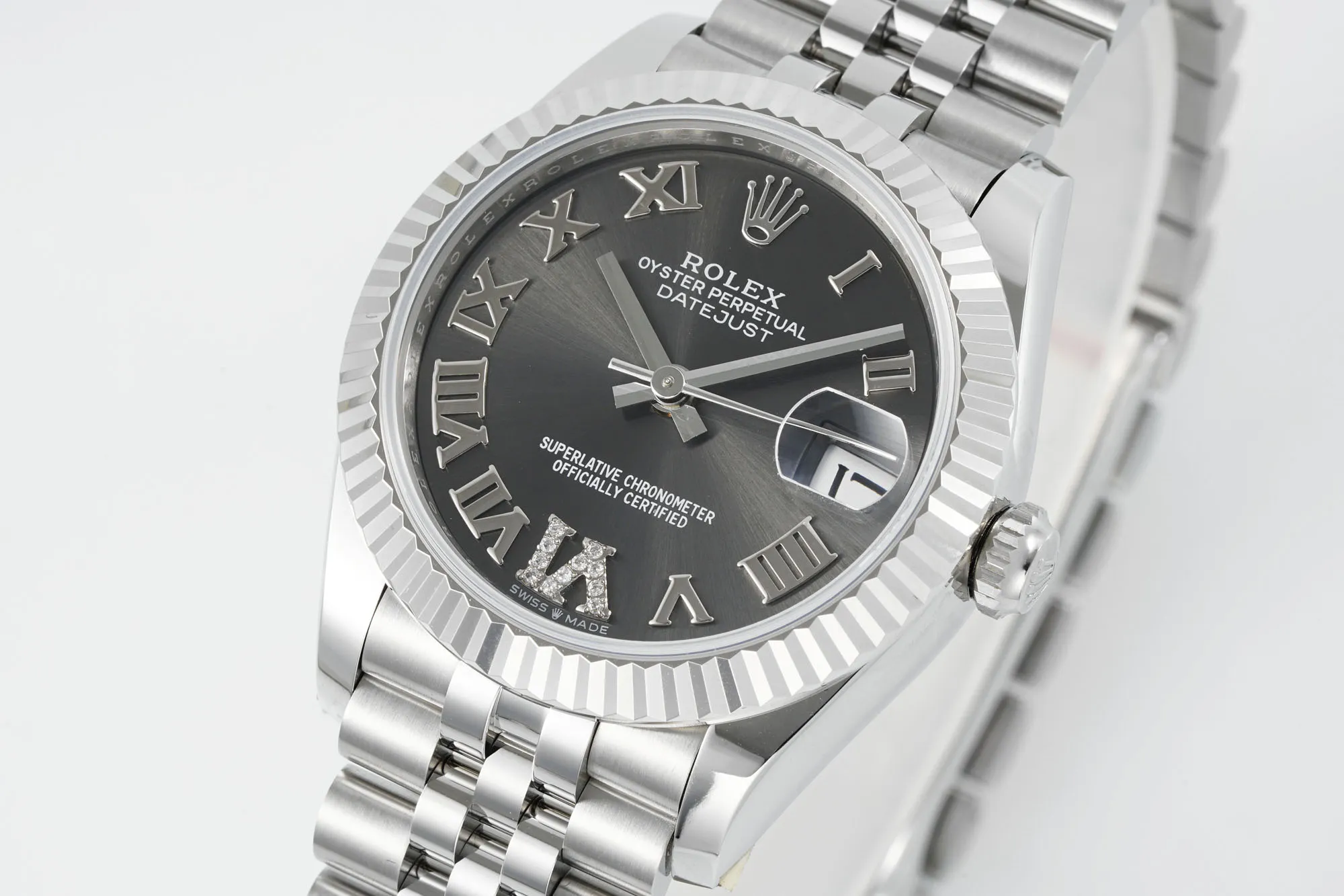 AR Factory Rolex Datejust 31mm Stainless Steel Grey Roman Numeral Dial Jubilee Bracelet Luxury Watch RelaxedFit 4954