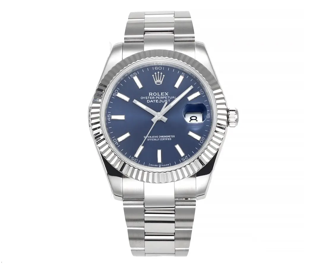 Flexible Rolex Datejust 41mm Blue Dial Stainless Steel Fluted Bezel Super Clone with 3235 Movement 117