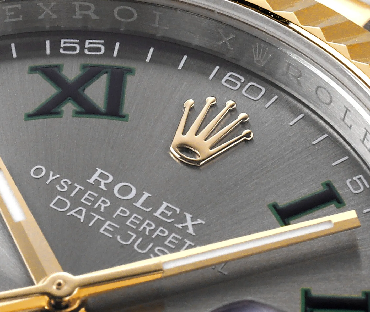 ZeroBulk AR Factory Rolex Datejust 41mm Two-Tone Yellow Gold and Steel Watch with Slate Gray Roman Numeral Dial and Fluted Bezel on Jubilee Bracelet 4948
