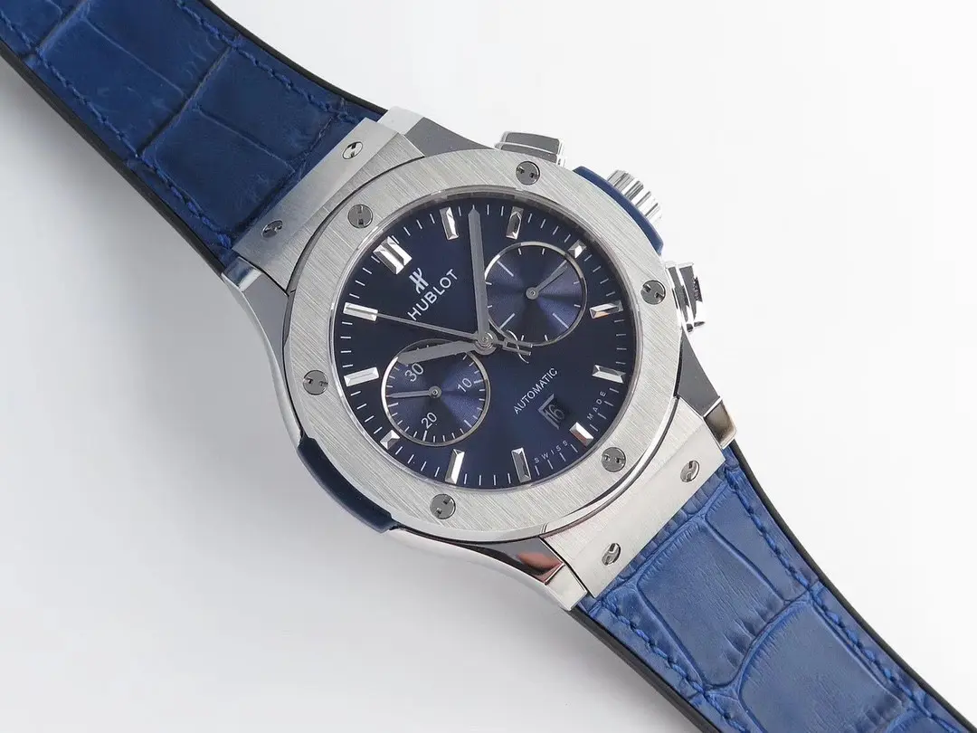 Reliable ZF Factory HB Hengbao Hublot  Fusion 45mm Blue Leather Strap Automatic Super Clone Watch 8284