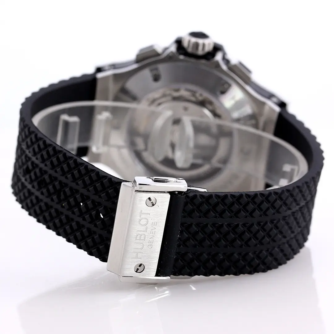 Timeless WWF Factory Hublot Big Bang 44mm Black Ceramic & Stainless Steel Chronograph Watch with Rubber Strap – Super Clone Edition 8196