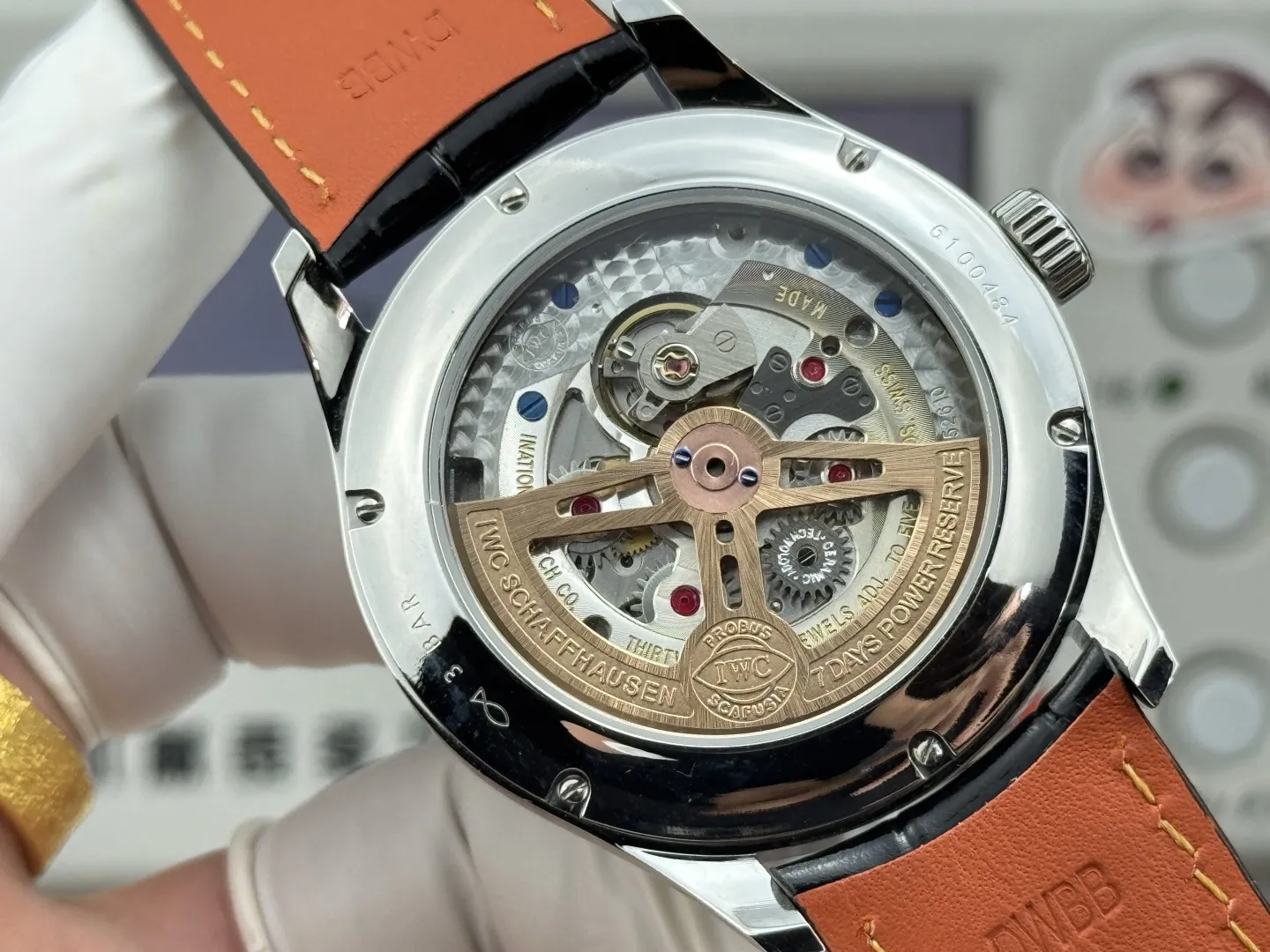 Cozy APS Factory IWC Portugieser Perpetual Calendar Automatic Men’s Watch Blue Dial Leather Strap Silver Case 4300