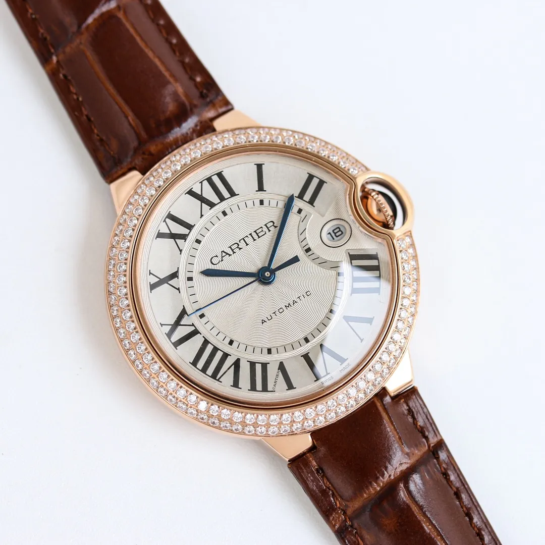 Cartier Ballon Bleu 40 Automatic Brown Leather Replica Watch – High-Quality Fake Cartier Timepiece Casual 2735