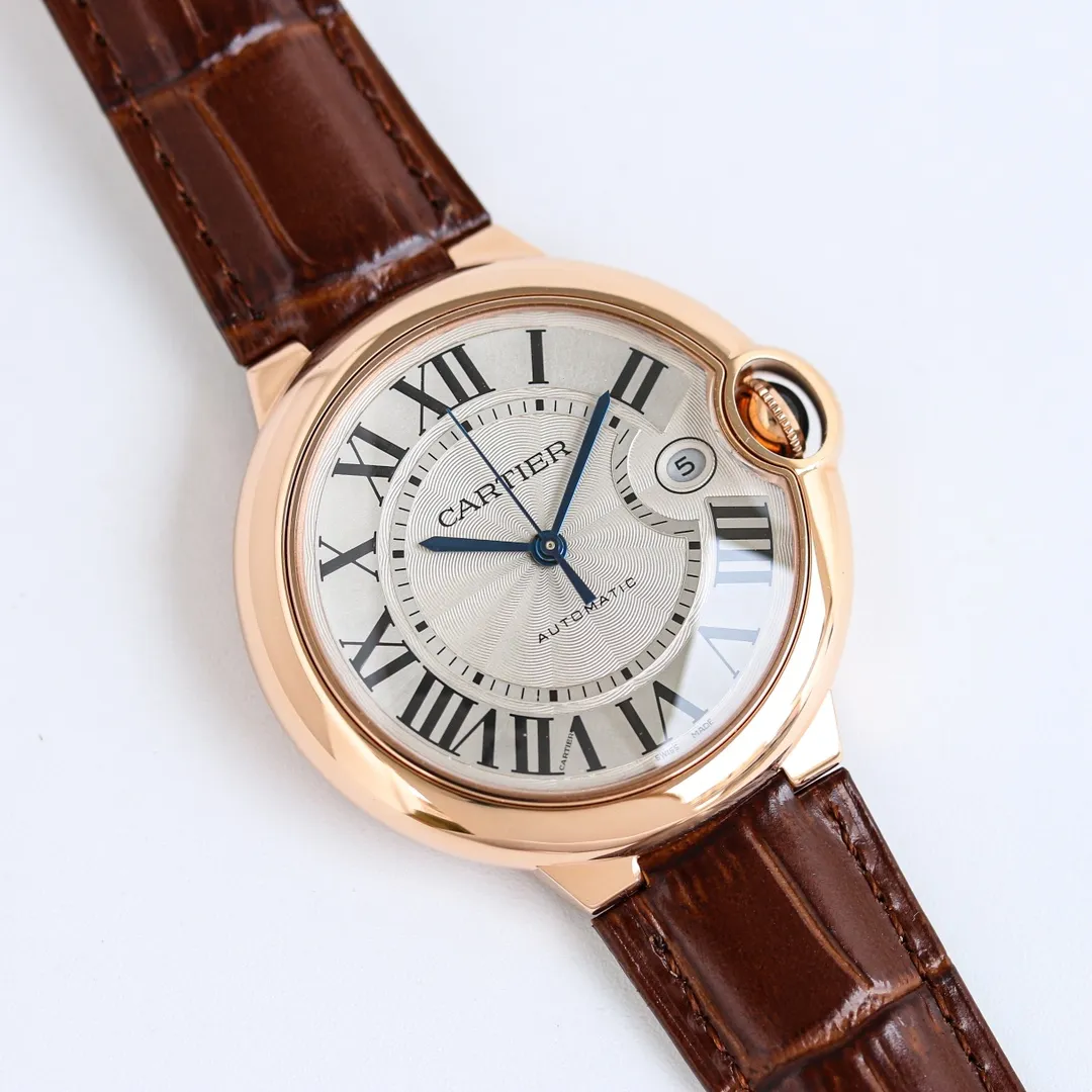 SmartChoice CARTIER Ballon Bleu 40 Automatic Brown Leather Replica Watch – High-Quality Fake Cartier Timepiece 2734