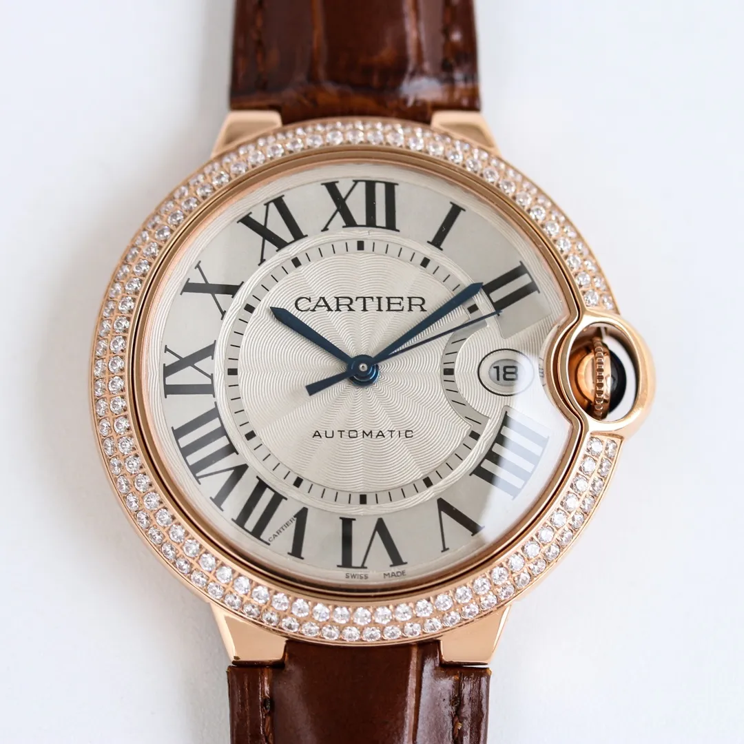 SmartChoice CARTIER Ballon Bleu 40 Automatic Brown Leather Replica Watch – High-Quality Fake Cartier Timepiece 2734