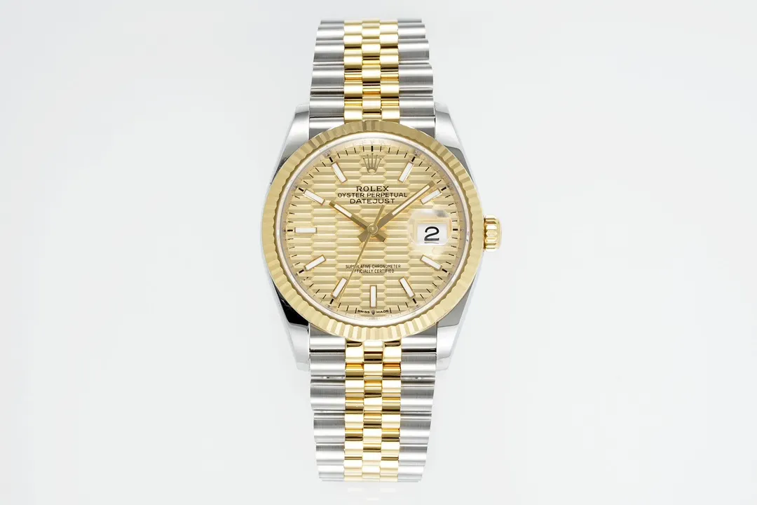 VS Factory Rolex Datejust 36mm Two-Tone Yellow Gold and Stainless Steel Jubilee Bracelet Watch Stylish 4385