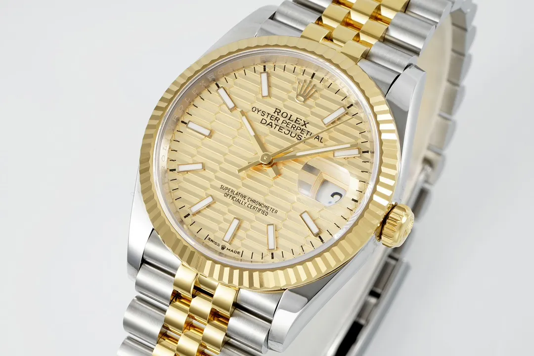 VS Factory Rolex Datejust 36mm Two-Tone Yellow Gold and Stainless Steel Jubilee Bracelet Watch TechFriendly 179