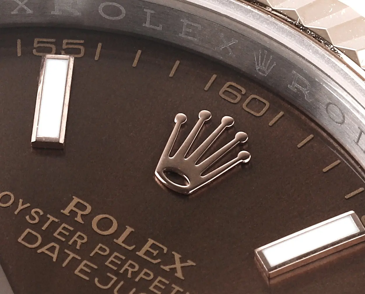 Rolex Datejust 41mm Watch – Brown Dial, Two-Tone Steel & Gold, Fluted Bezel, Super Clone Compact 154