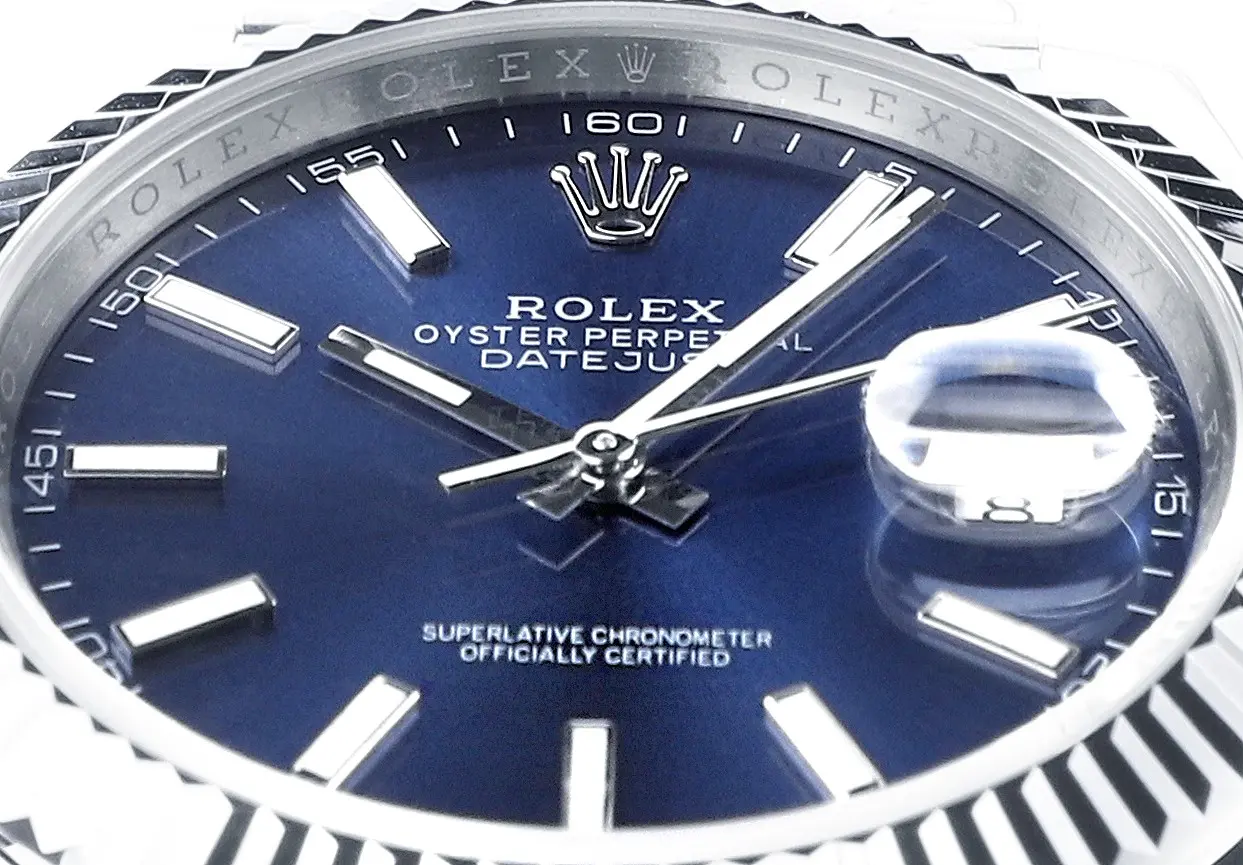 Modern Rolex Datejust 41mm Watch – Silver with Blue Dial, Fluted Bezel, Super Clone VSF Rolex 107