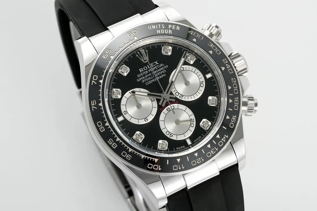 AR Factory Rolex Daytona – Black Dial, Stainless Steel Case, Rubber Strap VSF Watches Chronograph MoistureWicking 4907