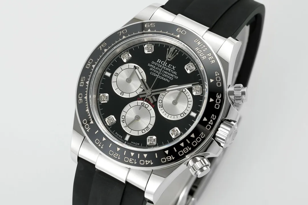 AR Factory Rolex Daytona – Black Dial, Stainless Steel Case, Rubber Strap VSF Watches Chronograph MoistureWicking 4907