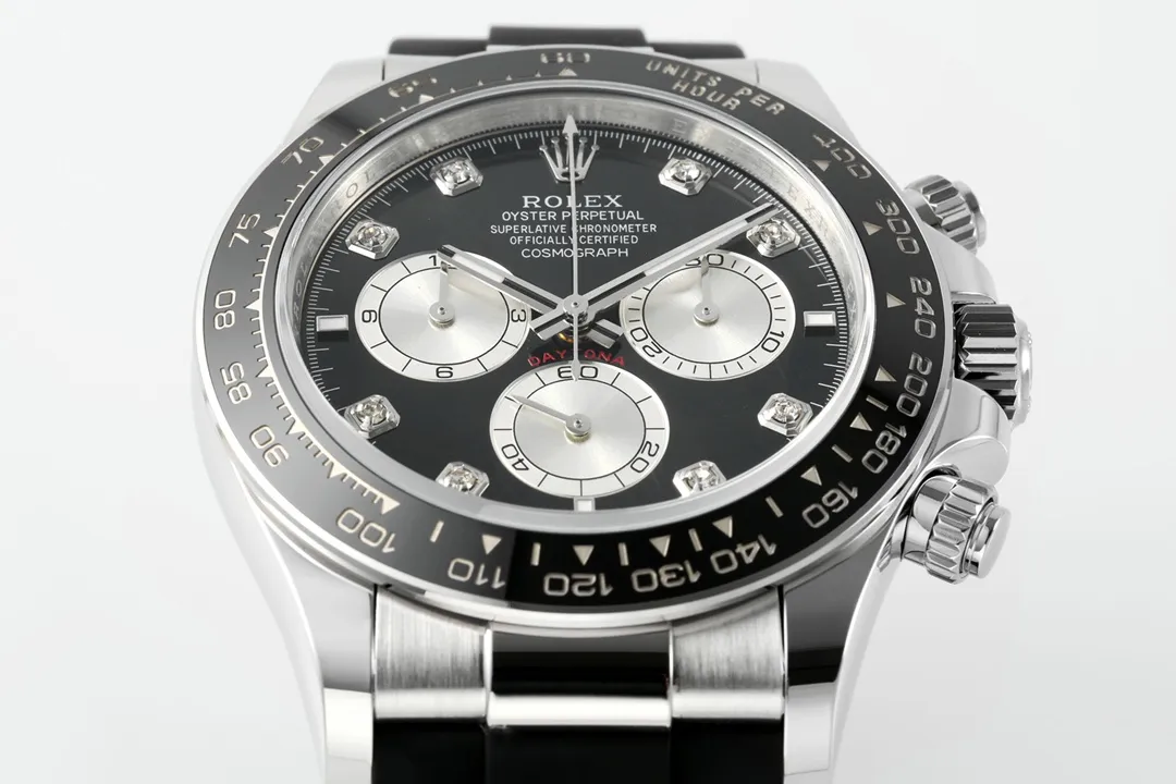 AR Factory Rolex Daytona – Black Dial, Stainless Steel Case, Rubber Strap VSF Watches Chronograph MoistureWicking 4907