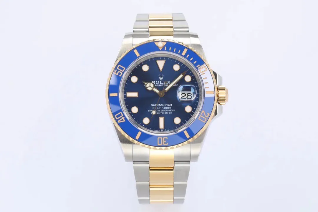 MoistureWicking VS Factory Rolex Submariner 40mm Date Two-Tone Steel and Yellow Gold Blue Dial and Bezel Watch 320
