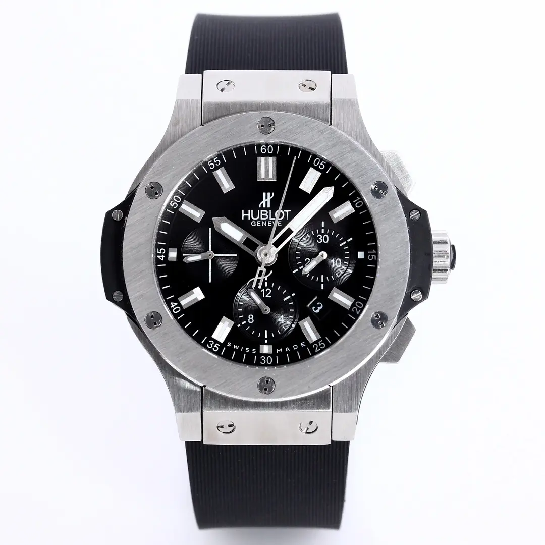 Versatile TMF Factory Hublot Big Bang 44mm Black Rubber Strap Chronograph Watch – Silver Case | Super Clone Watch 7456