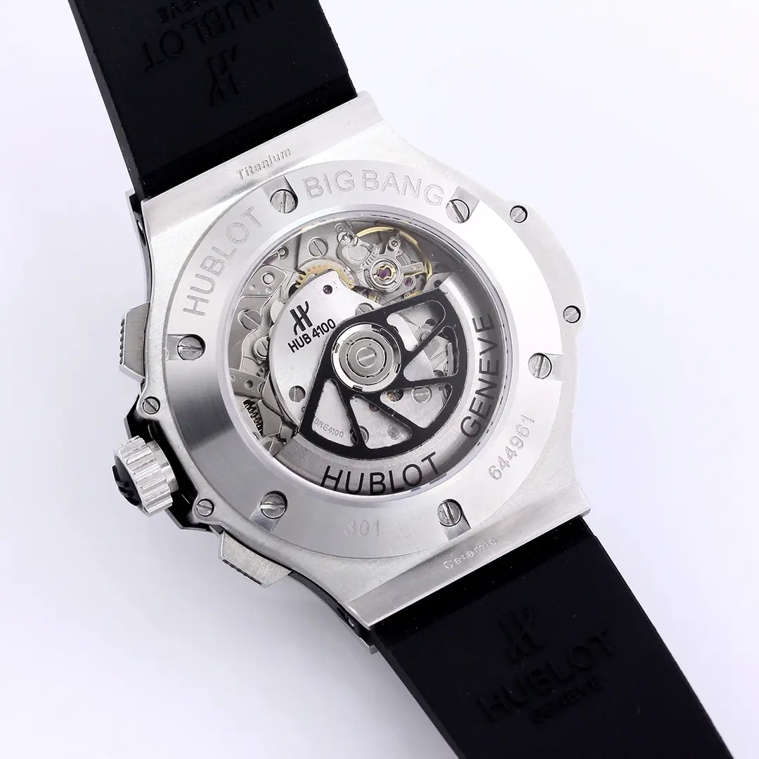 GS Factory Hublot Big Bang 44mm Black Rubber Strap Chronograph Watch – Silver Case | Super Clone Watch EasyCare 5827