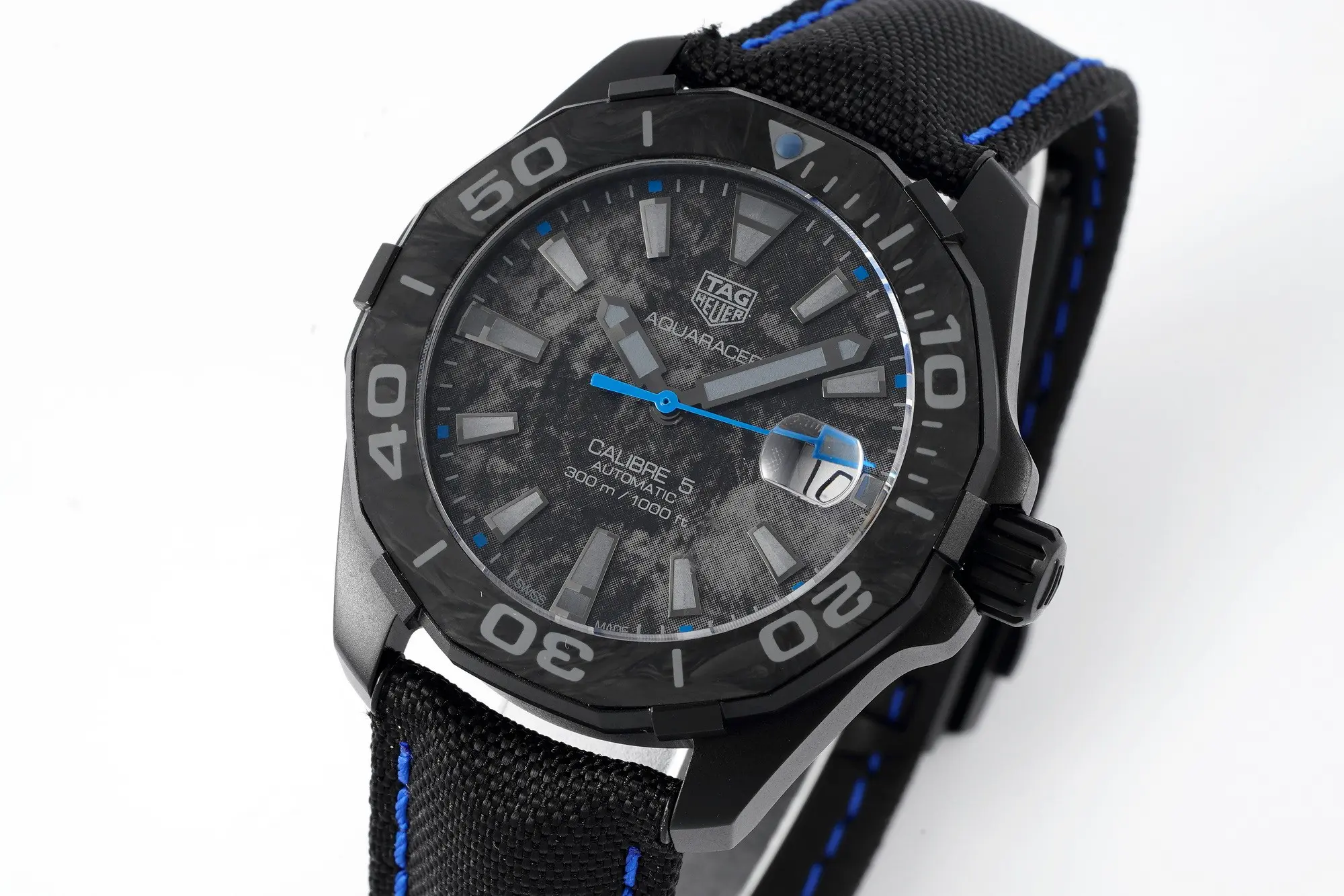 Sophisticated V6 Factory TAG Heuer Series Watch – Black with Blue Stitching,  & Formal Style, 100m Waterproof, SW200 Movement, Super Clone Replica Design 4094