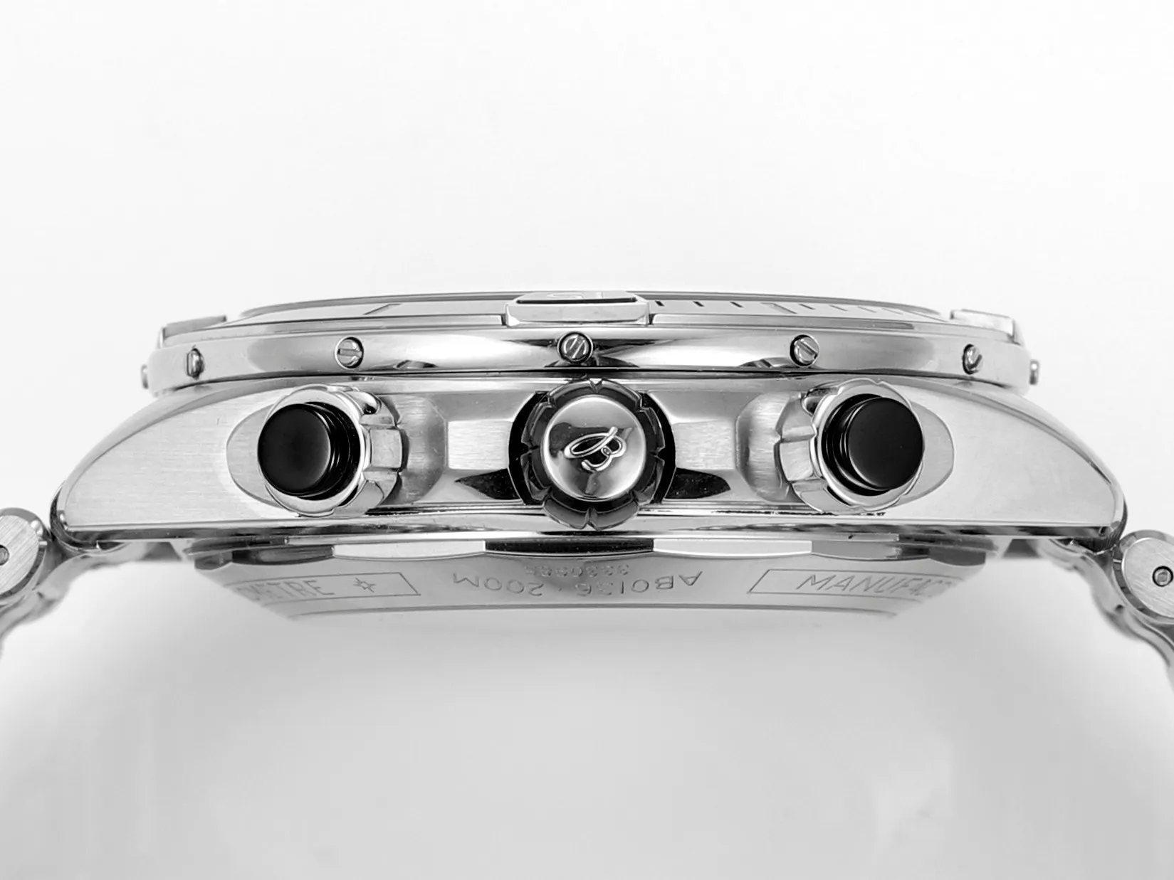 BLS Factory Breitling Super Chronomat B01 Chronograph 44mm Black Dial Stainless Steel Bracelet Watch SmoothTexture 5526