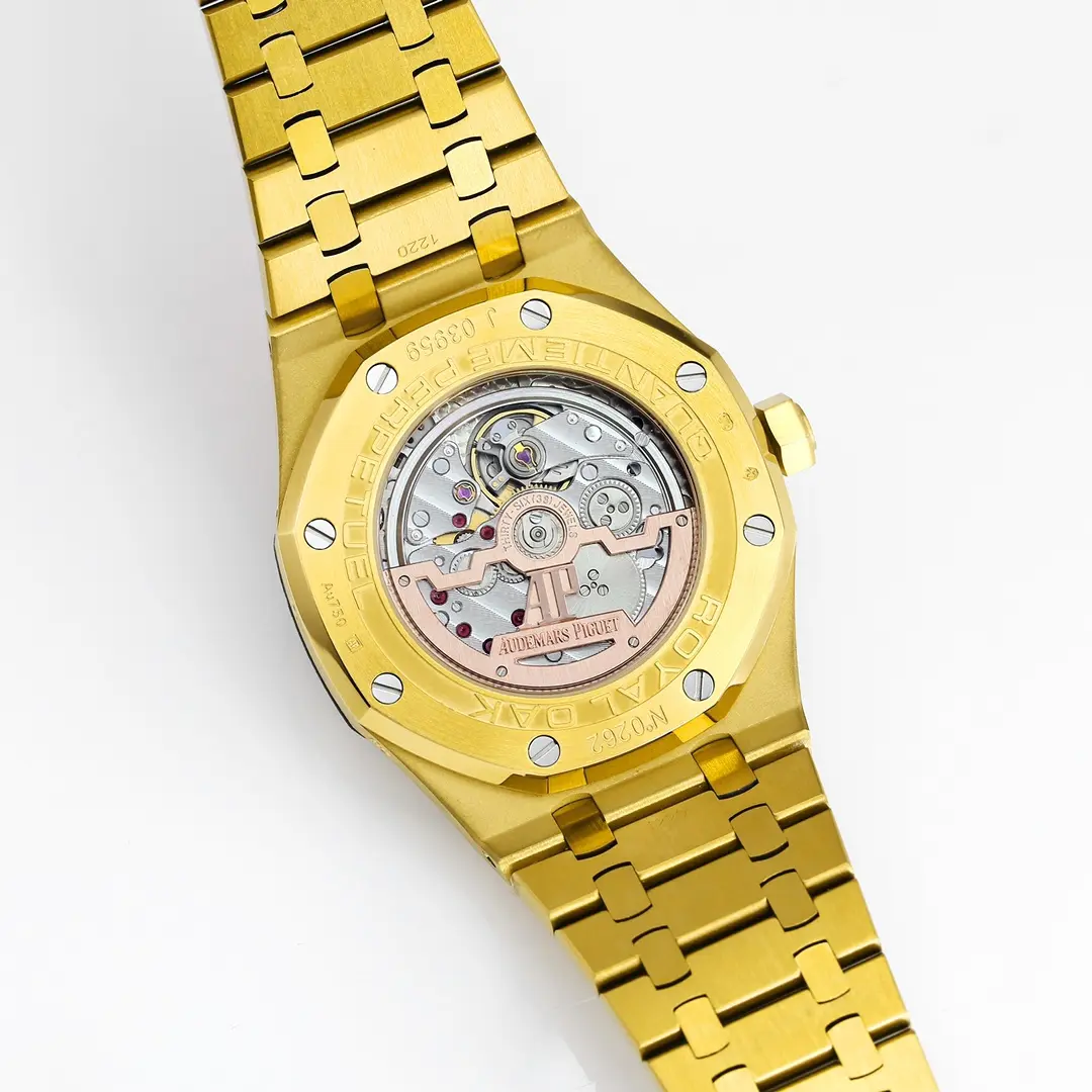 WeatherProof TWA Factory Audemars Piguet Royal Oak Perpetual Calendar Blue Dial Yellow Gold Super Clone Luxury Watch 7813