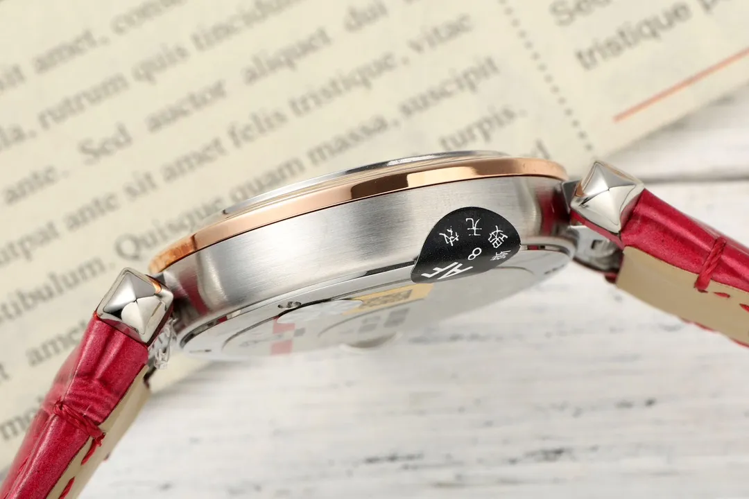 Supportive Cartier Ballon Bleu de Cartier Women’s Watch – Rose Gold & Steel Case, White Dial, Red Leather Strap, Luxury Automatic Timepiece 2820