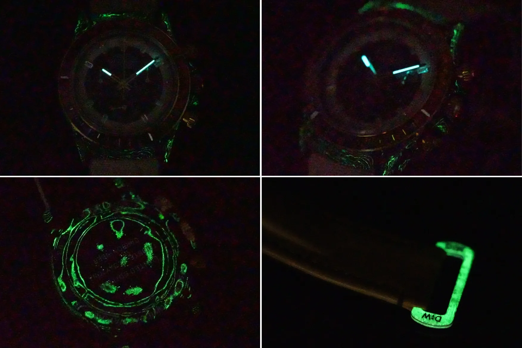 Rolex Daytona Custom Carbon Fiber Night Glow Case Watch – Black with Rainbow Bezel, Beige Strap by VSF Watches Official Minimalist 50