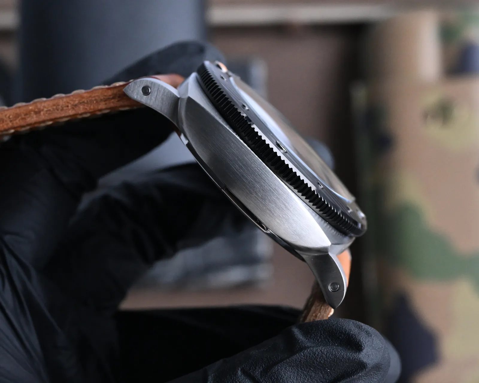 Lightweight Panerai Luminor Submersible Navy Seals Black Dial Brown Leather Strap Men’s Diver Watch 816