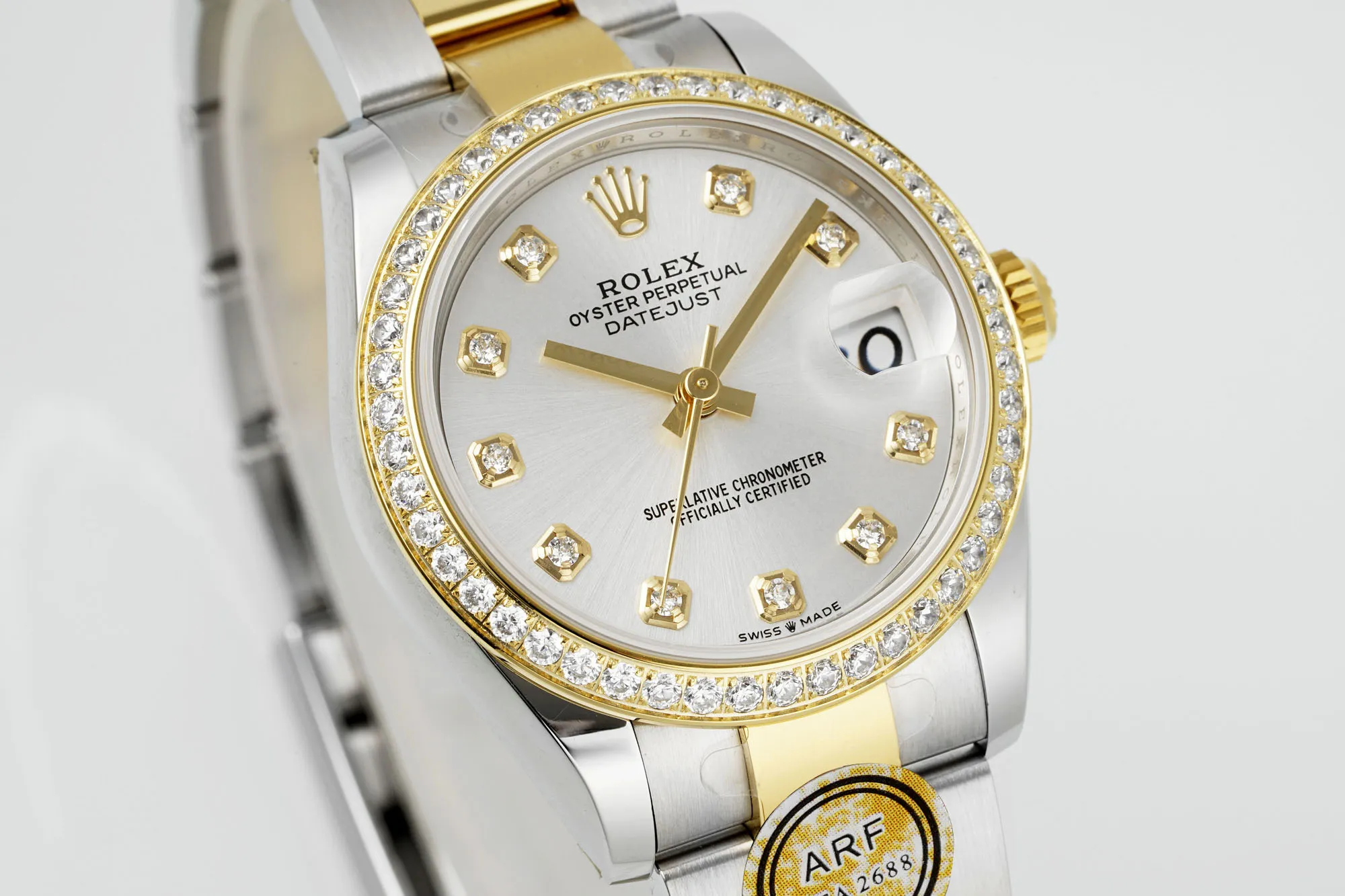 Cozy AR Factory Rolex Lady-Datejust 28mm White Dial Diamond Bezel Two-Tone Stainless Steel and Yellow Gold Oyster Bracelet Watch 4902