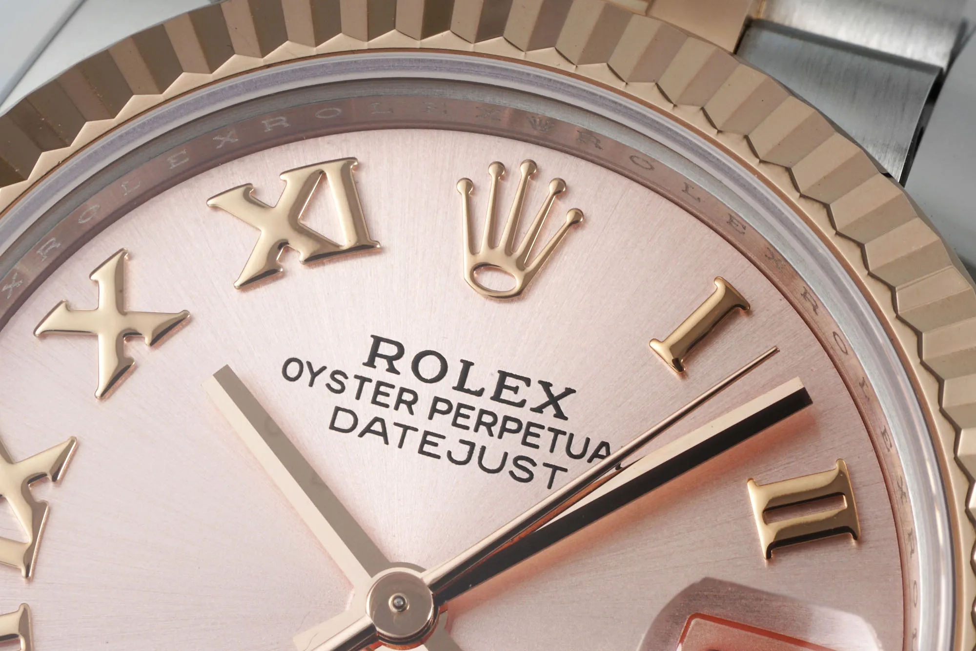 TechFriendly AR Factory Rolex Lady-Datejust 31mm Pink Dial Roman Numerals Two-Tone Rose Gold and Steel Jubilee Bracelet Automatic Watch 4890