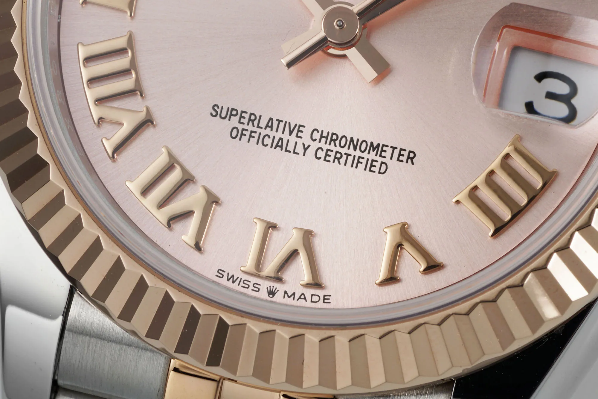 TechFriendly AR Factory Rolex Lady-Datejust 31mm Pink Dial Roman Numerals Two-Tone Rose Gold and Steel Jubilee Bracelet Automatic Watch 4890