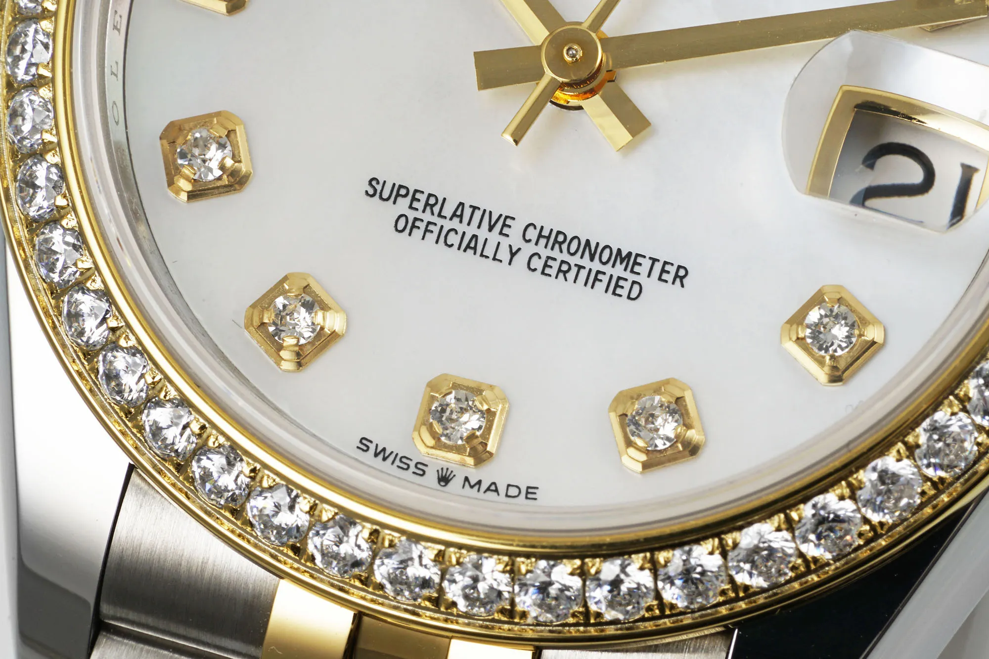 MoistureWicking AR Factory Rolex Datejust 31mm White Mother-of-Pearl Dial Diamond Bezel Two-Tone Steel and Yellow Gold Jubilee Bracelet Luxury Women’s Watch 4888