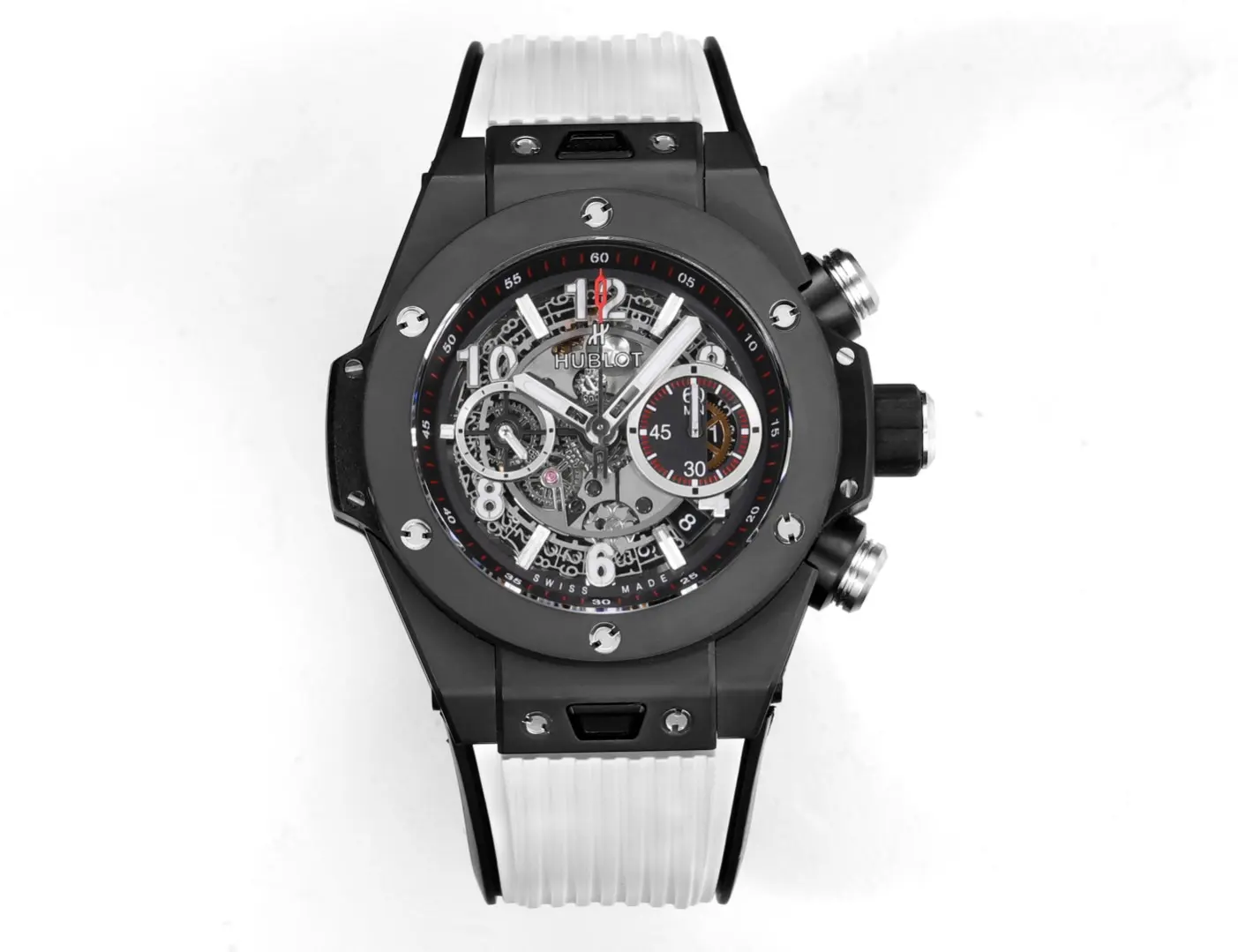 Stretchable ZF Factory Hublot Big Bang Unico  Ceramic Watch – Black with Rubber Strap, 45mm – Super Clone Excellence 1231